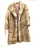 Dyed Natural Fur Coat w/ Satin Lining