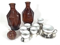 Amber Glass Vases, Italian Ceramics & More