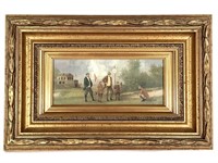 Ornate Gilt Framed Golf Scene Print