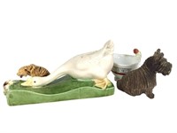 Antique Porcelain Goose & Other Animal Figures