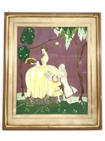 Framed Artist Signed Victorian-Style Painting