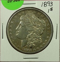 1893 Morgan Dollar XF Cleaned