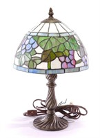 STAINED GLASS LAMP GRAPES 10" SHADE 17" TALL