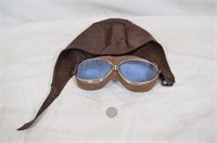 Vintage Goggles with Leather Eaglet Helmet