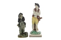 TWO STAFFORDSHIRE PEARLWARE POTTERY FIGURES