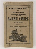 Baldwin Combine 12 Ft Model Gleaner Manual