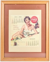 Framed 1956 Coca Cola Calendar