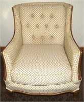 Antique Upholstered Parlor Chair w/ Wood Trim No2