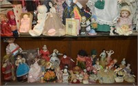3 Shelf Contents Large Antique/Vtg Doll Collection