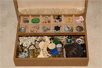 Vintage Jewelry Box and Contents