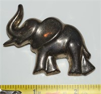 925 Sterling Silver Puffy Elephant Pendant Brooch