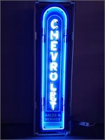 6' Chevrolet Vertical Neon Sign in Steel Can