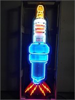 5' Spark Plug Neon Sign in Steel Can