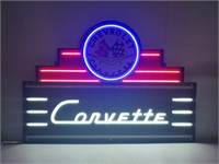 Art Deco Marquis Corvette LED Neon Sign In Steel