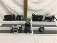 Misc Vintage cameras.  Flashes, lenses.