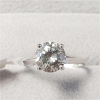 14K White Gold Green Diamond Ring $9055