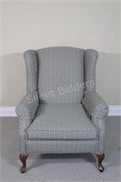 Modern Wing Back Chair w Queen Anne Legs