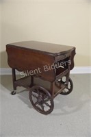 Tea Cart with Drop Down Leafs & Lower Tier