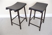 Metal Frame Faux Leather Kitchen Counter Stools