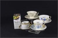 Bone China Tea Cups w TAZO Teas