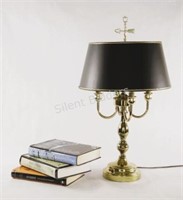 Brass Four Arm Executive Table Lamp w Books