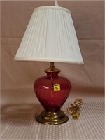 Cranberry Red Glass Table Lamp