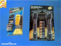 ever ready two-way light and two Duracell 700 loox