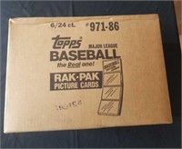 1986 Topps 6 box rak pak case, factory sealed