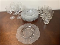 Miscellaneous Etched Glass Lot