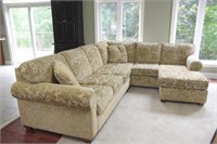 Sectional Textured Fabric Corner "L" Shape Couch