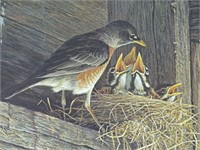 1986 Robins at the Nest by Robert Bateman