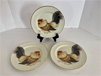 Fitz & Floyd Fine Porcelain Rooster Plates 7.5”