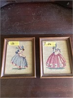 Pair of Victorian needlepoint pictures