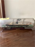 Vintage ship diorama marked S.S. Grecian