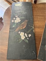 Pair of vintage painted wooden wall boards