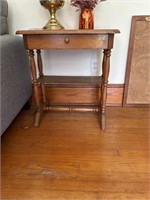Softwood end table with drawer