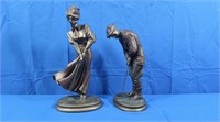 2 Austin Sculptures-Man & Woman Golfer
