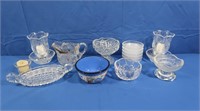 Cut Glass Coaster, Candle Holders, Small Bowls &