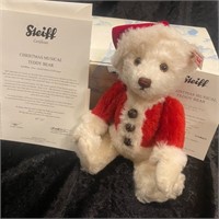 Limited Steiff Christmas Musical Teddy w/Box + COA
