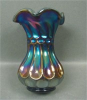 Imperial Purple Thumbprint & Ovals Ruffled Vase