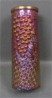 Imperial Red Fishnet Vase with Grape Design