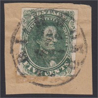 CSA Stamps #1 Used on piece with Richmond, CV $175