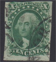 US Stamp #15 Used Imperf 10 cent, CV $145