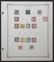 Wurttemberg Stamps Used and Mint Hinged collection