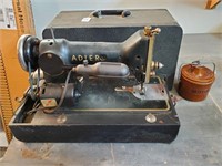 Adler Sewing Machine And Collection of Buttons