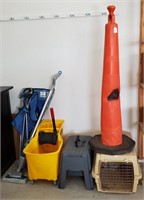 Mop Bucket, Pet Cage, Cone And Misc.