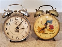 2 Vintage Alarm Clocks Mickey & Cosmo Time