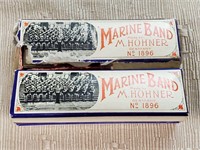 2 M. Hohner Marine Band Harmonica, C & G