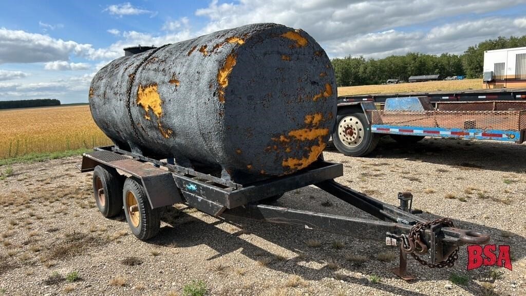 OFFSITE: 1000 Gal Galv. Tank Mounted On Trailer