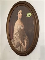 Victorian Lady Picture in oval frame